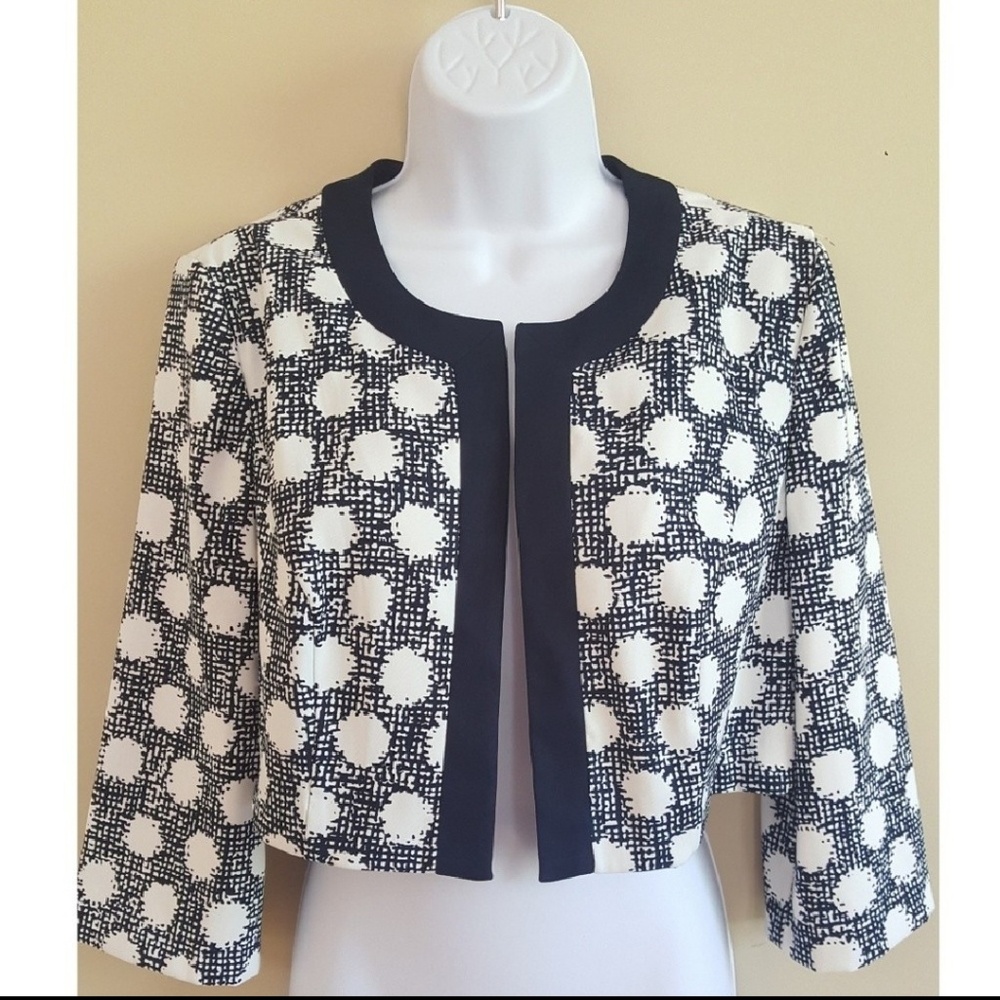 Navy & White crop blazer jacket